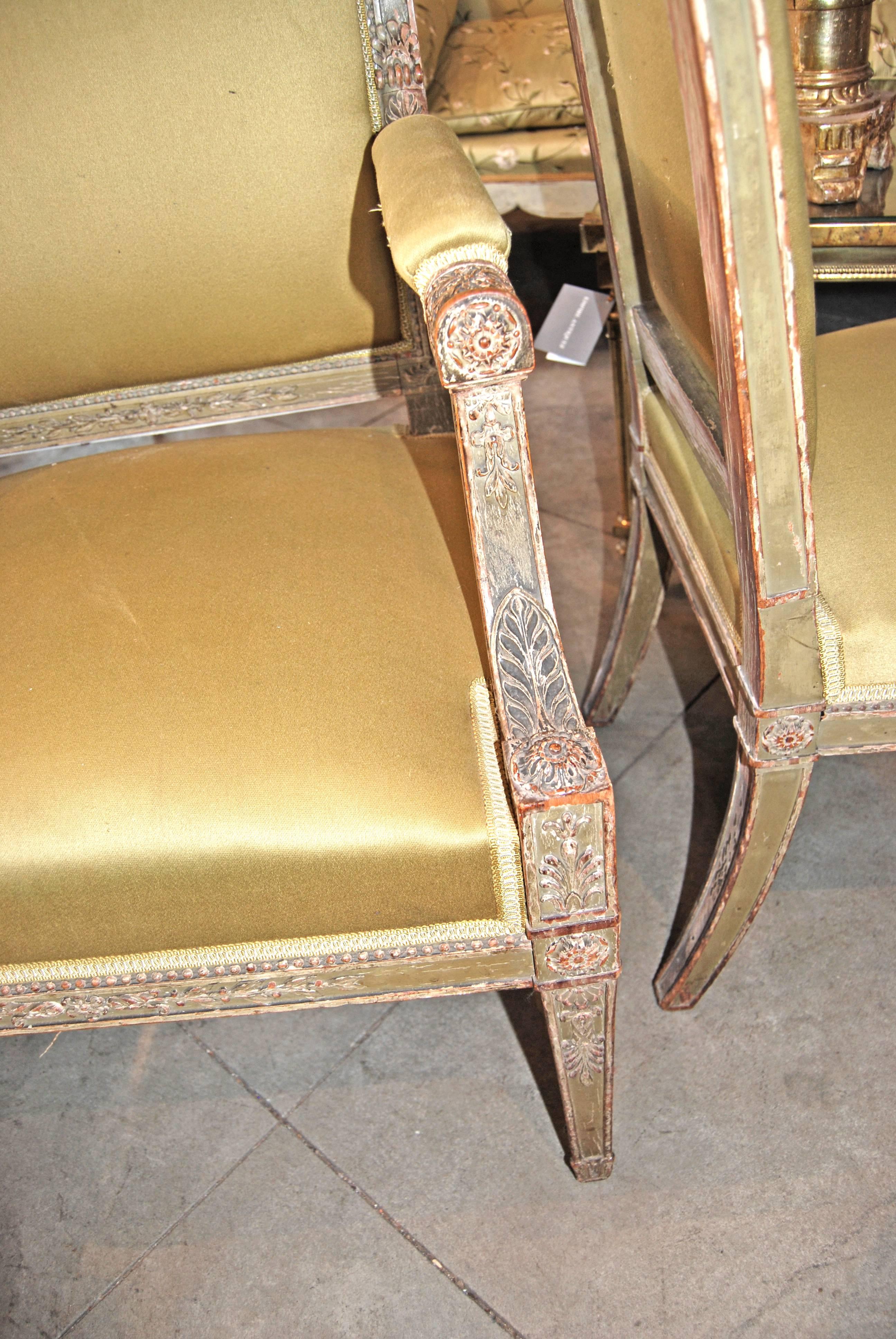 French Set of Eight Period Consulate Chairs For Sale