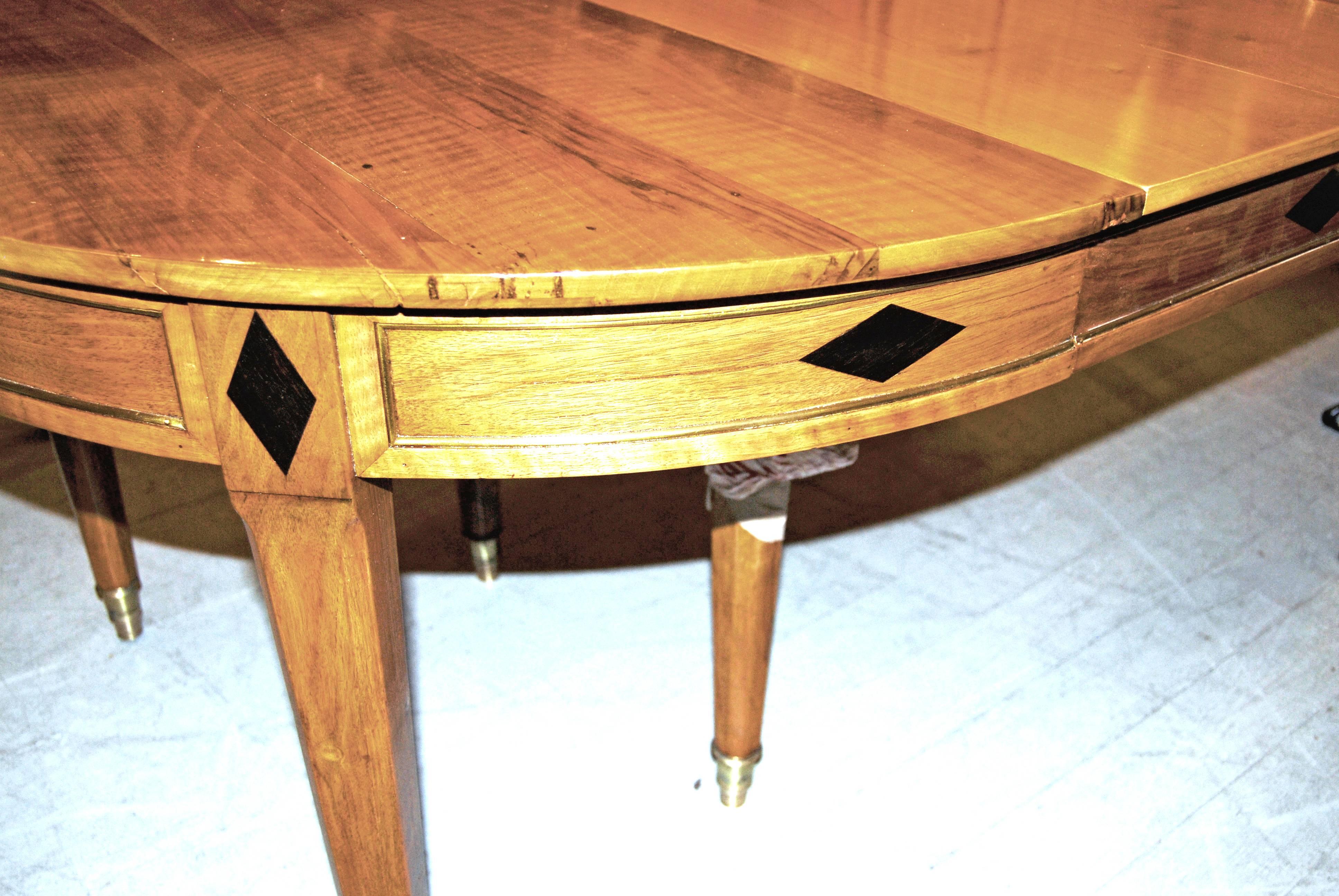 19th century Directoire style pearwood dining table.