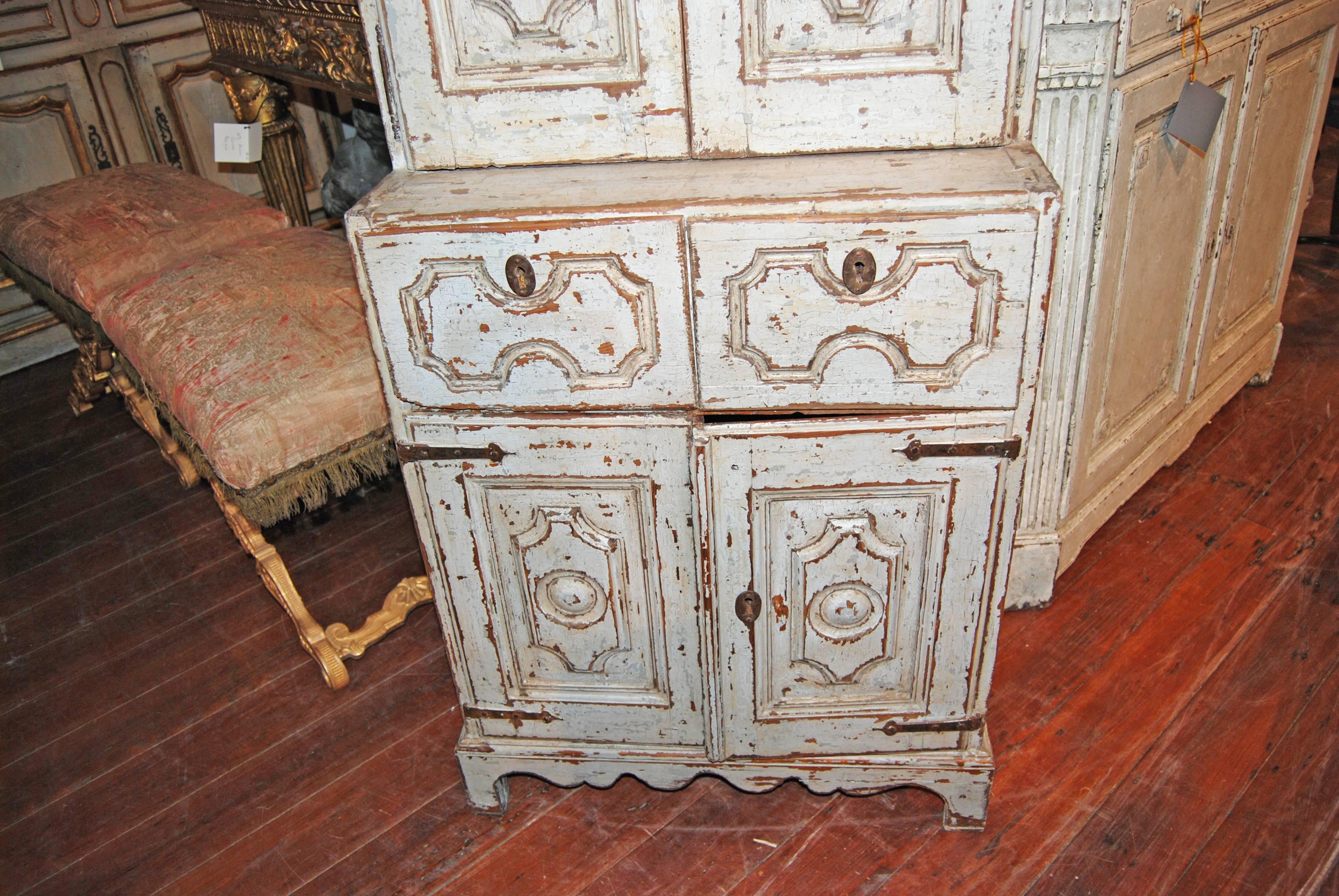 Spanish 18th Century Painted and Carved Cabinet