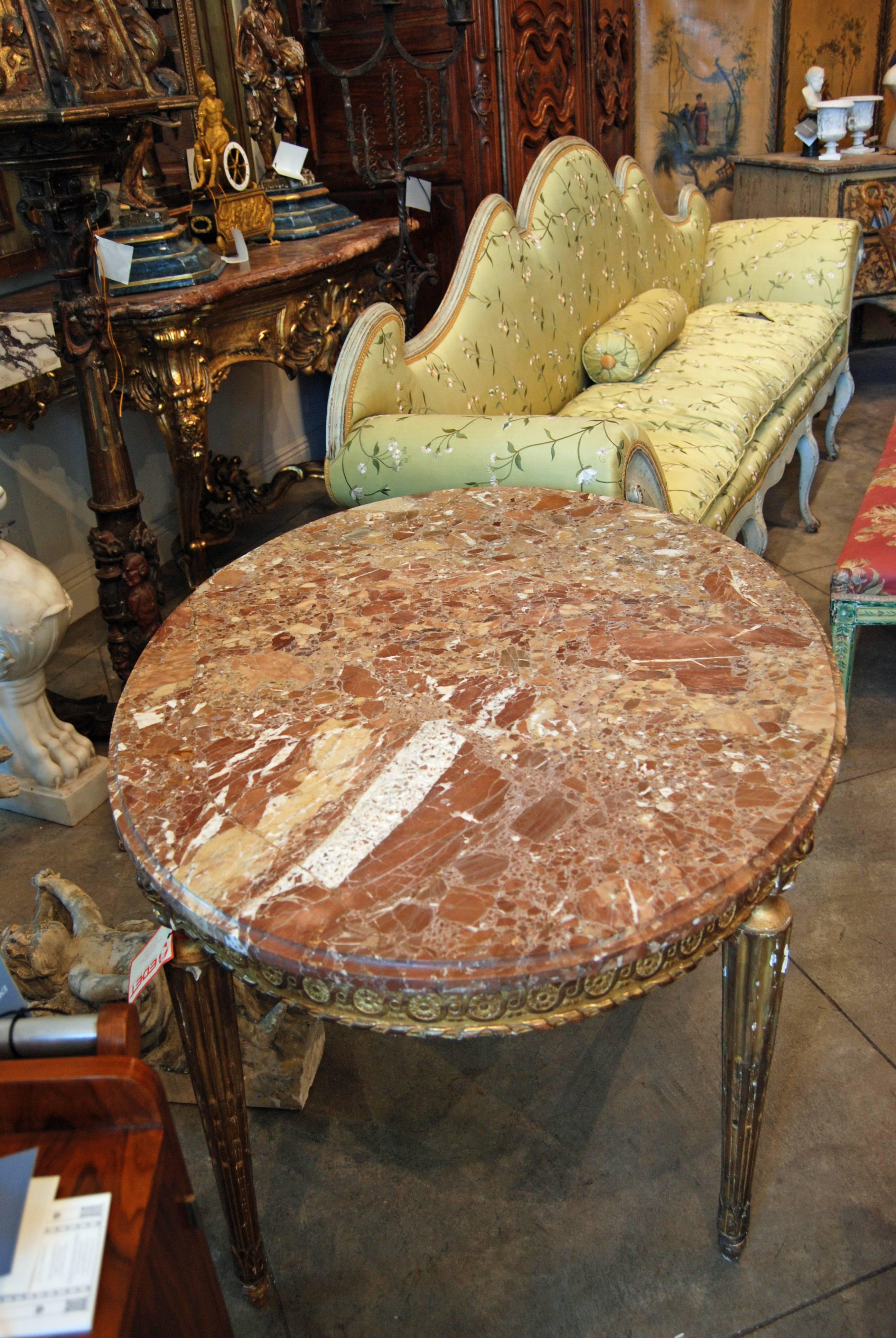 19th Century Napoleon III Giltwood Center Table For Sale