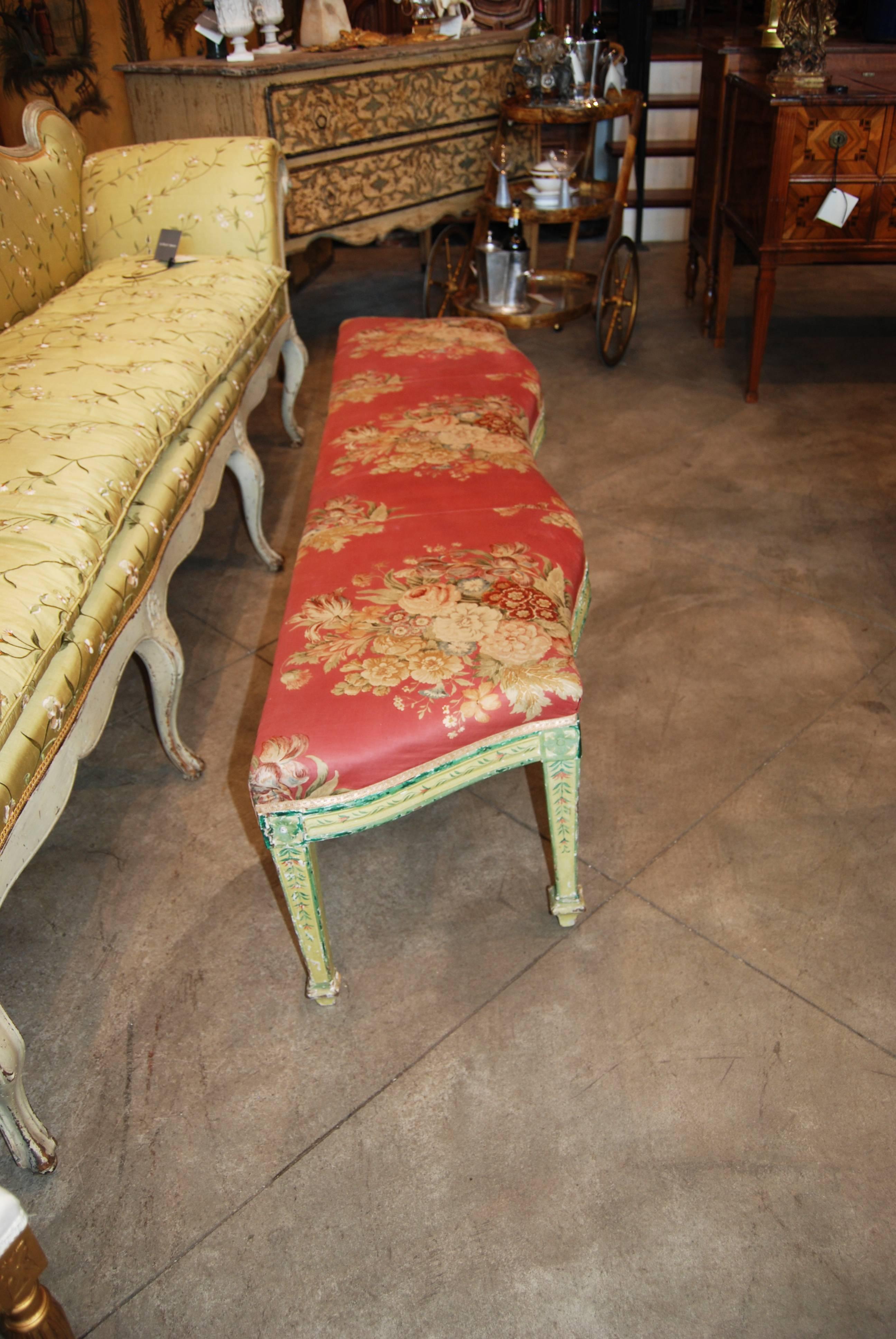 Beautifully shaped and painted Italian bench.