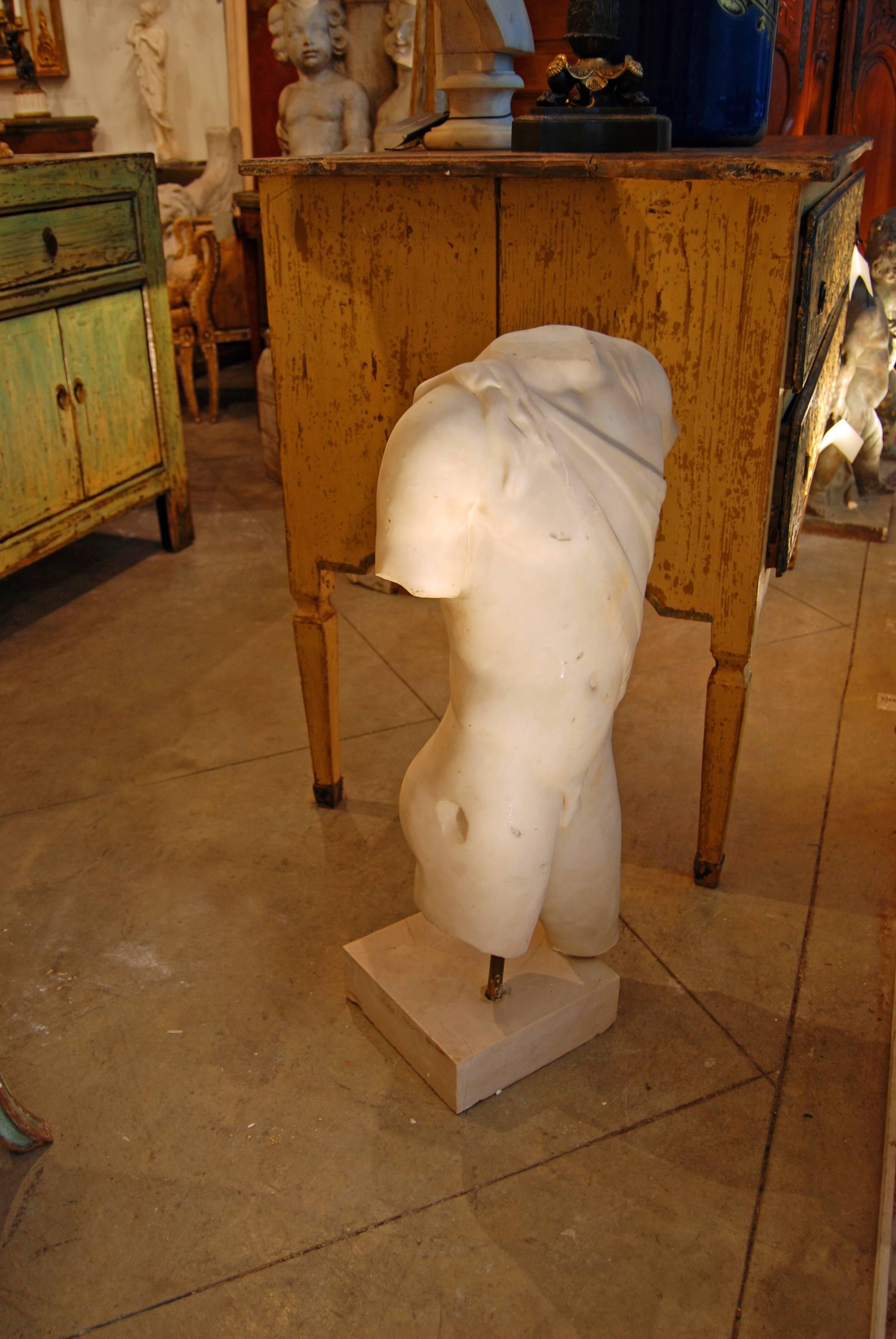 Beautifully carved Grand Tour marble Torso.