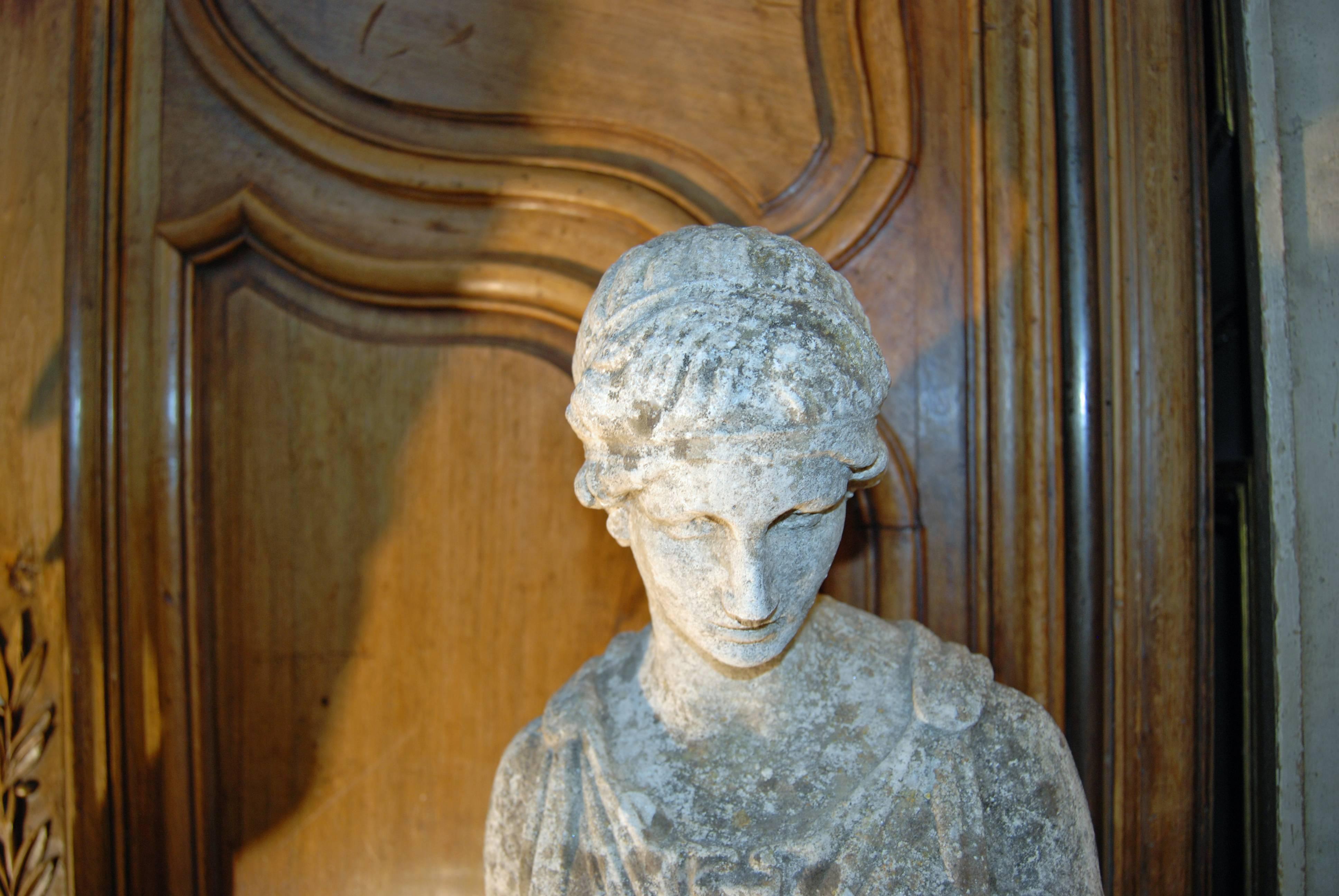 19th Century Classical Limestone Statue 