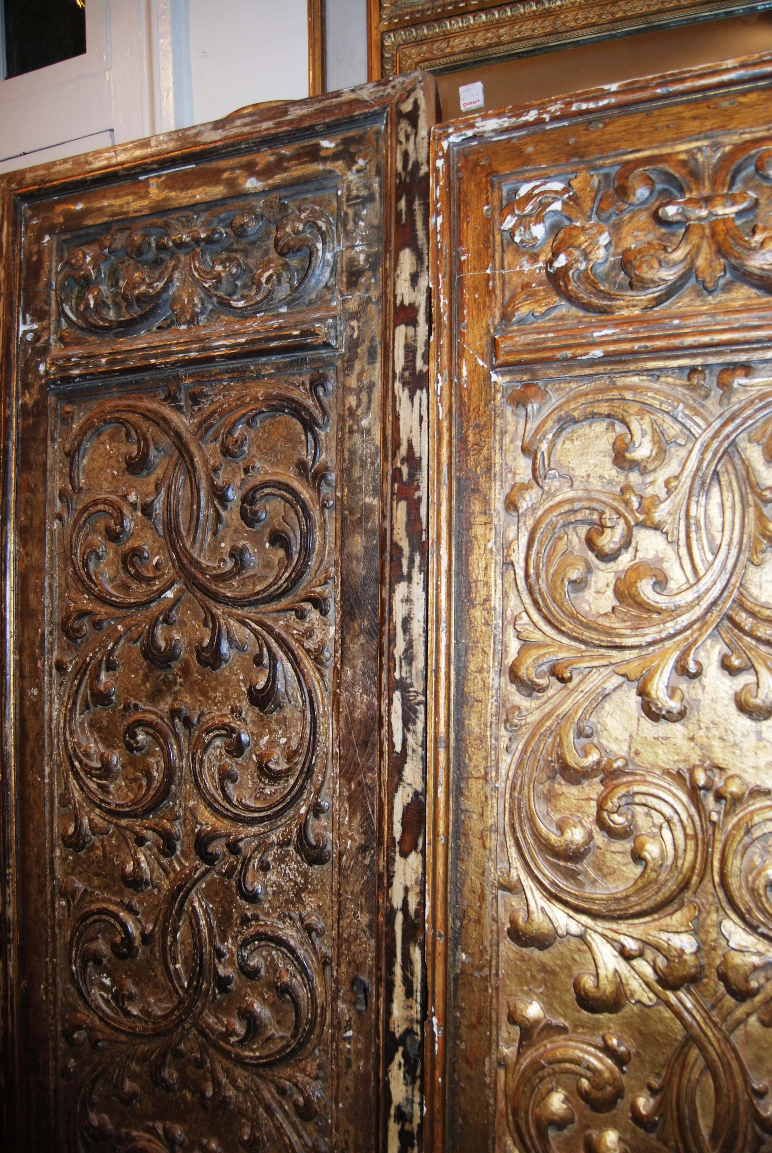 Italian 18th Century Giltwood Doors
