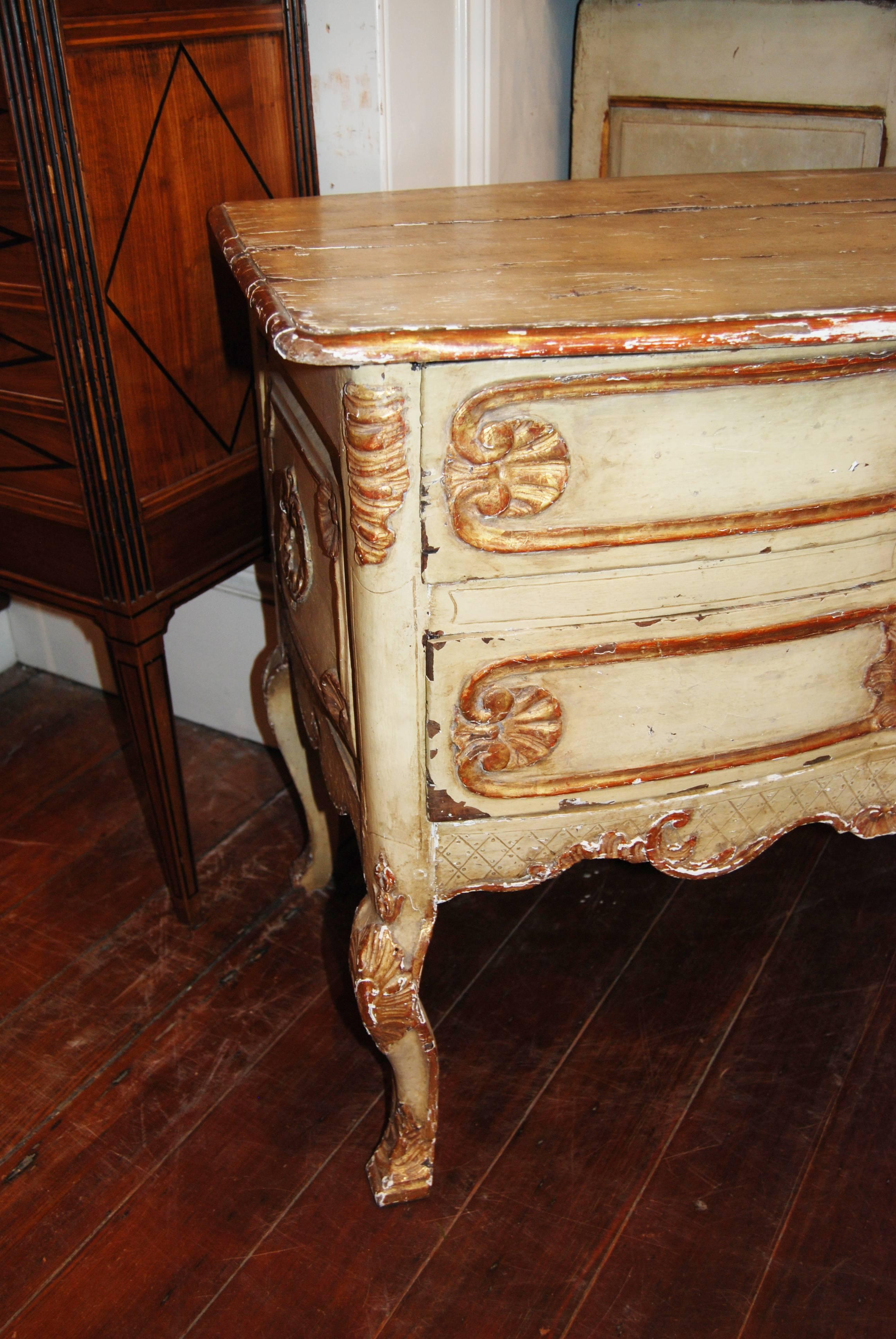 19th Century Painted and Gilded Petit Commode In Good Condition For Sale In New Orleans, LA