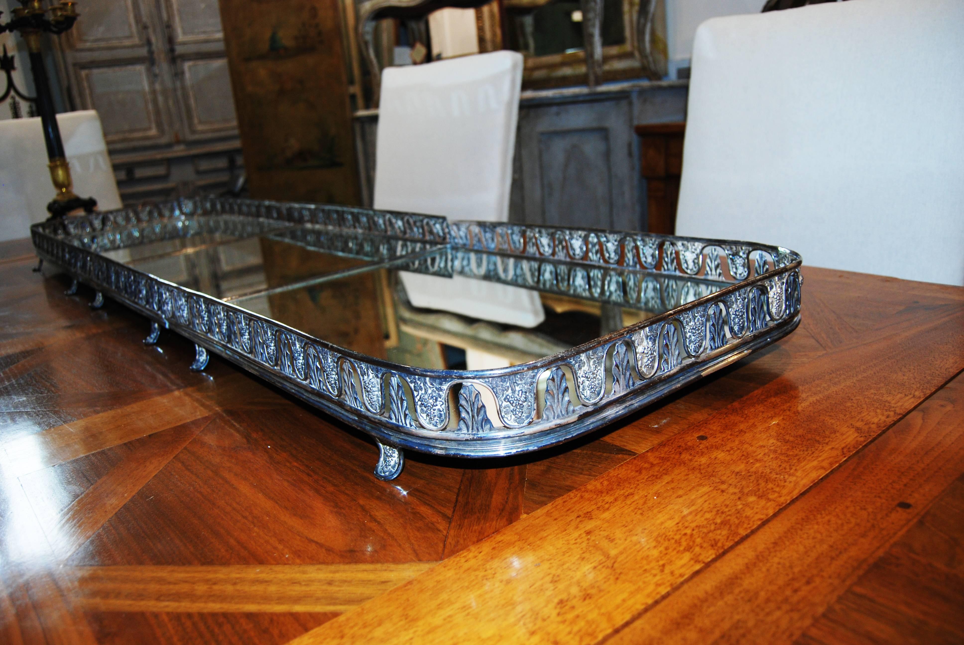 English Belle Epoch Silver Plate Surtout De Table For Sale