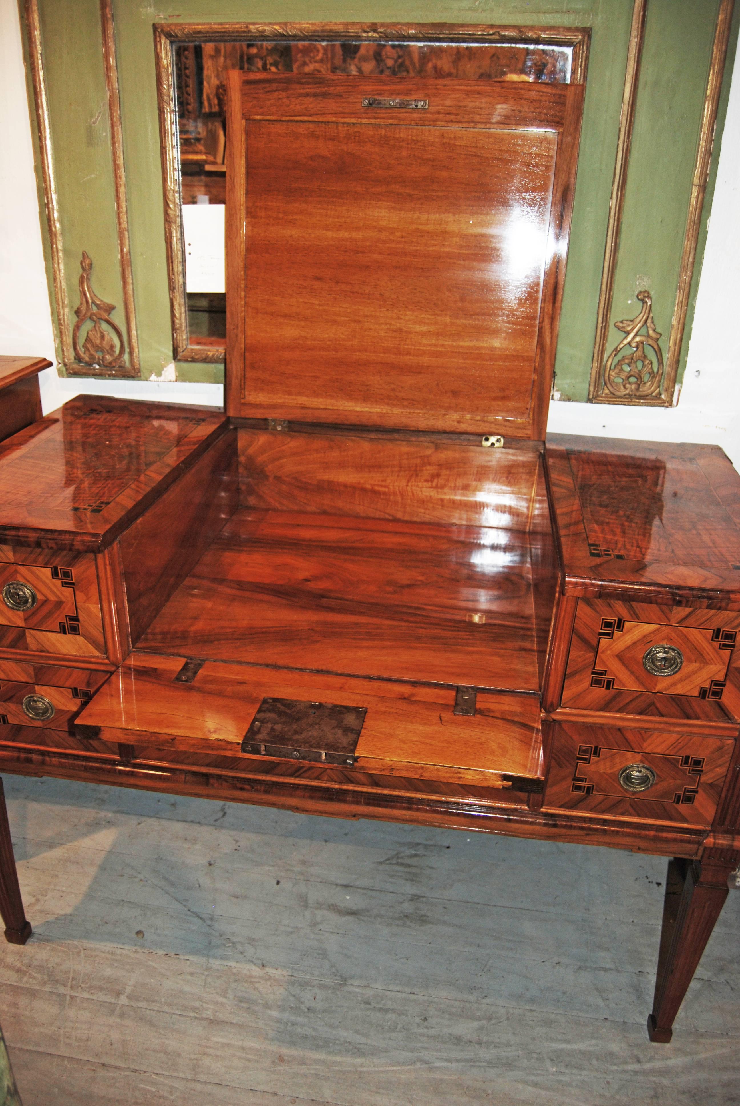 Italian Wonderful 19th Century Parquetry Commde/Desk For Sale