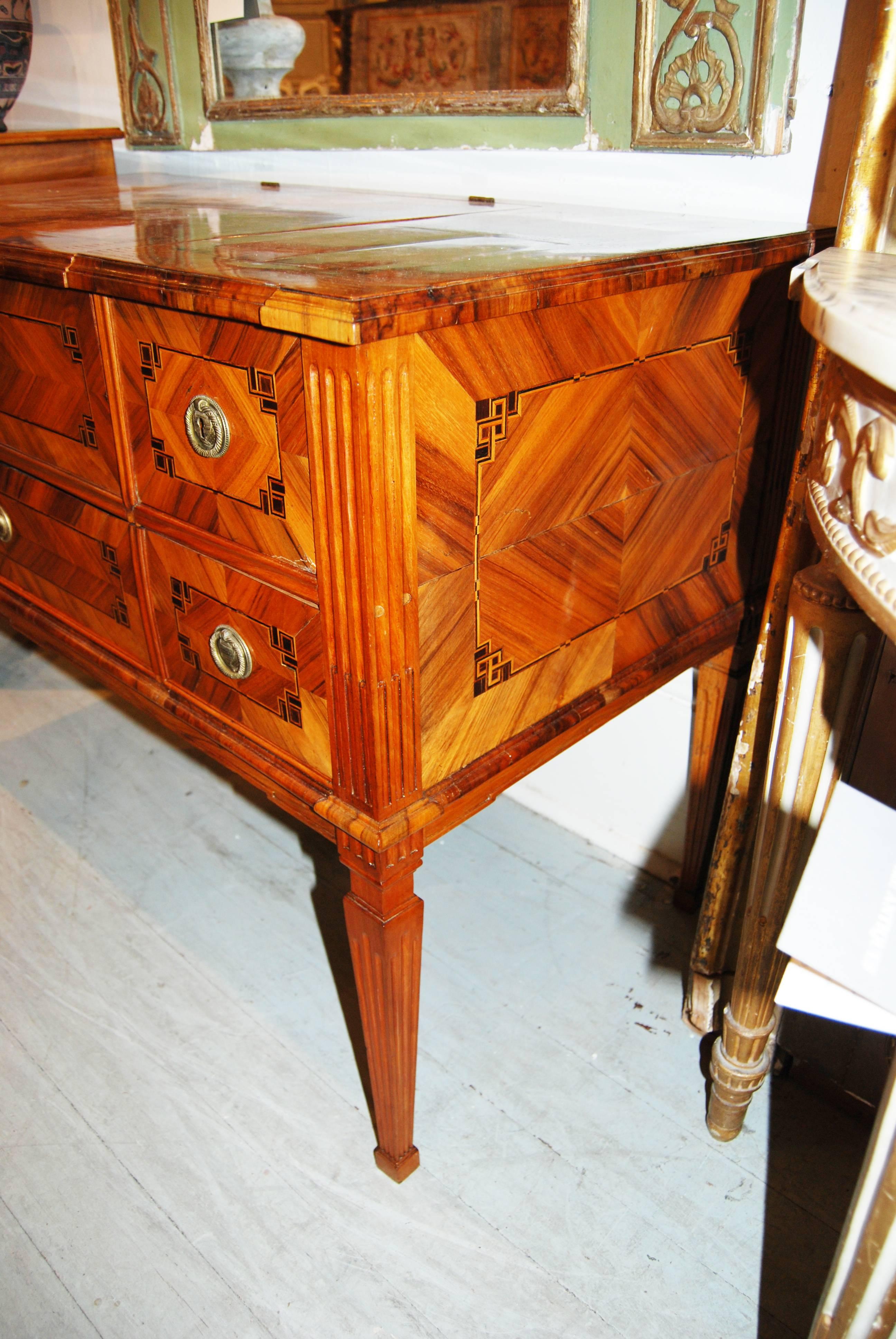 Wonderful 19th Century Parquetry Commde/Desk In Excellent Condition For Sale In New Orleans, LA