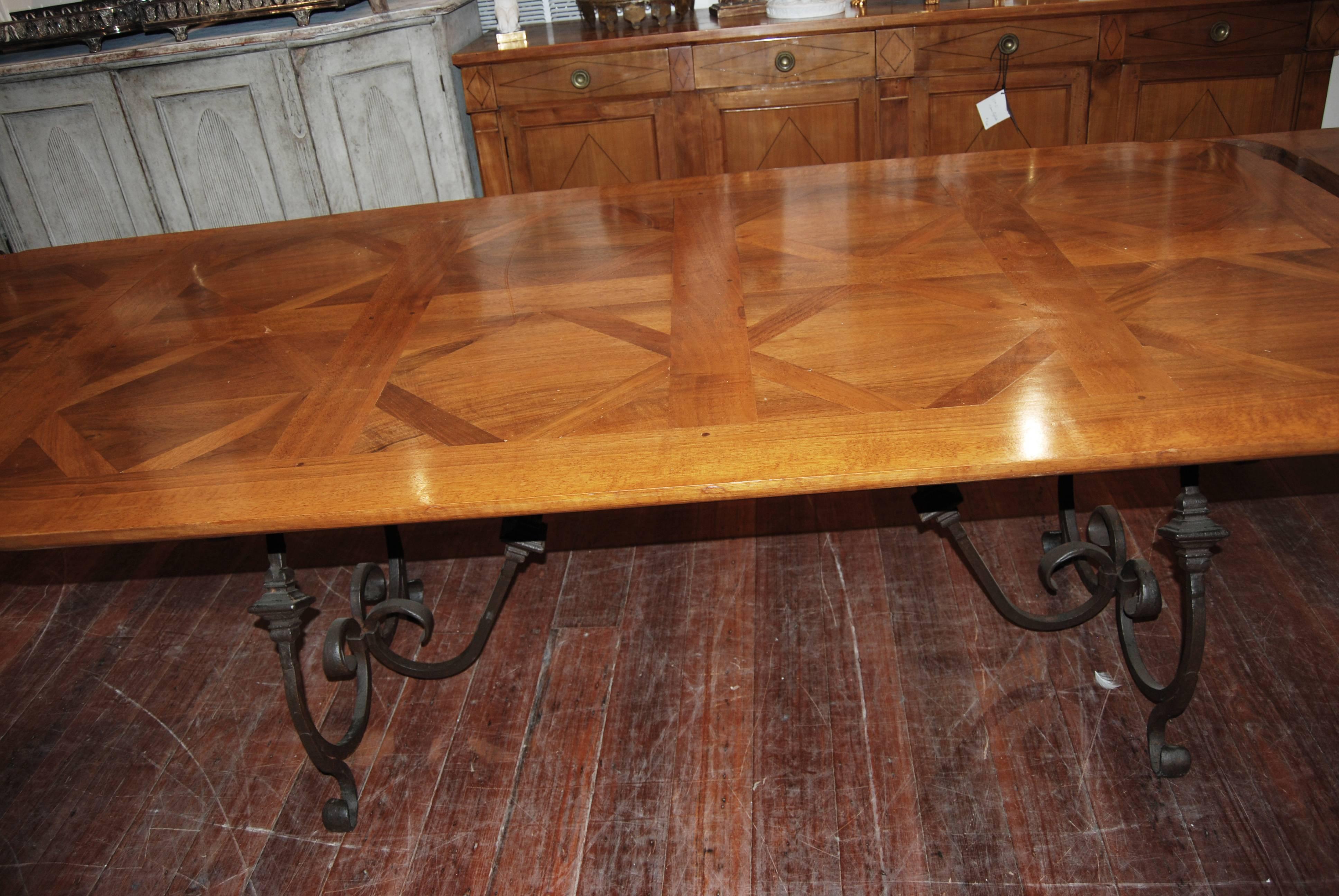 French Beautiful Parquet De Versailles Dining Table