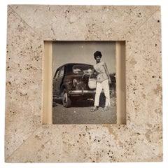 Mid 20th Century Modern Picture Frame in Travertine Marble By Fratelli Mannelli