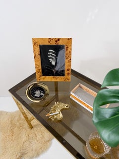 Mid-Century Modern Handmade Burl Wood Picture Frame, Italy, 70s