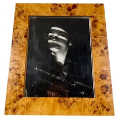 Mid-Century Modern Handmade Burl Wood Picture Frame, Italy, 70s