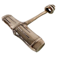 1970s Cast Brass Faux Bamboo Corkscrew / Maison Baguès Style