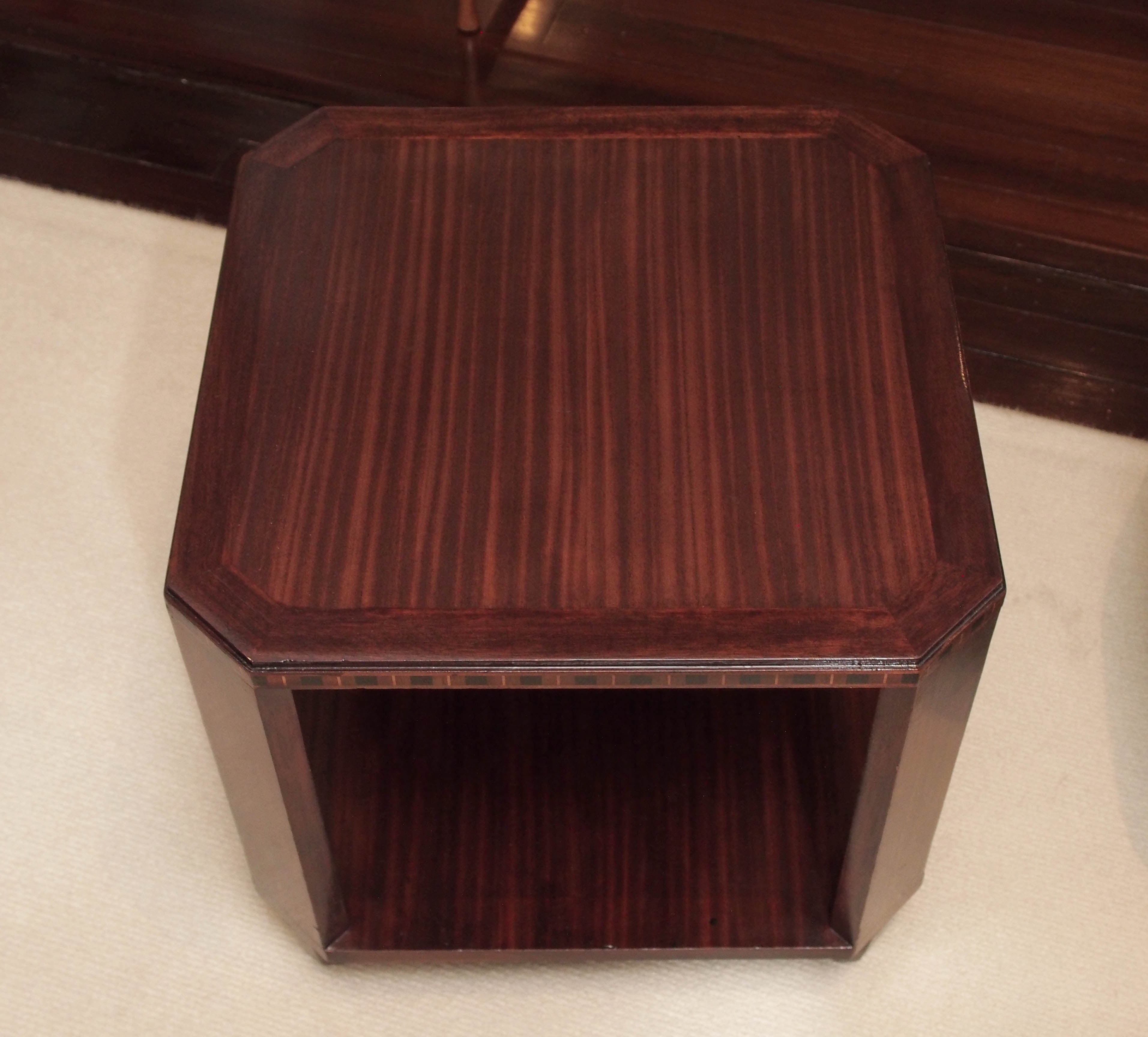 French Art Deco Side Table in Mahogany For Sale