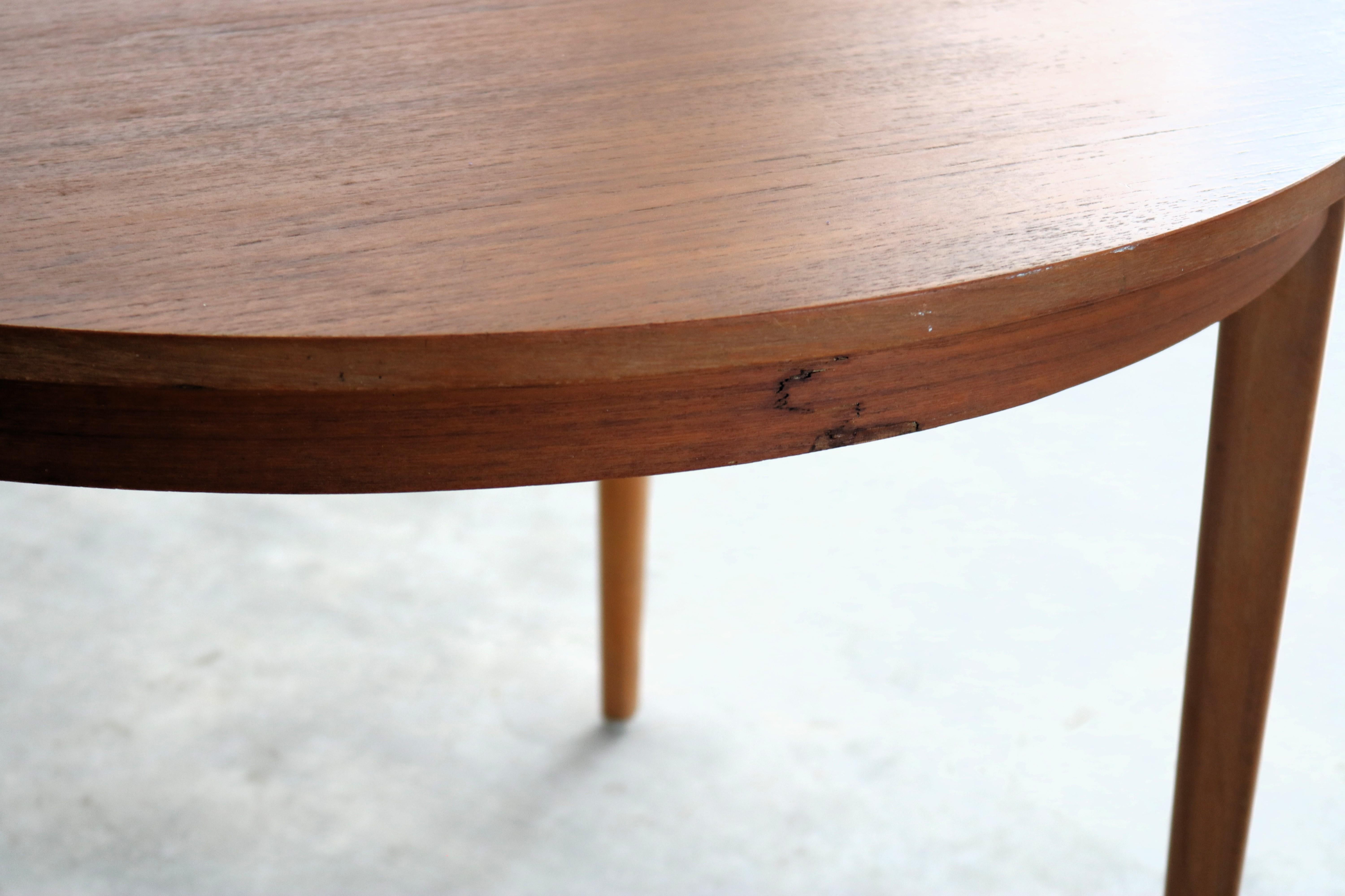 Teak vintage dining table  round table  teak  1960s  Swedish For Sale