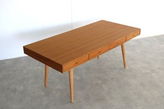 Danish Vintage Dining Table, Teak and Oak with Brass and Glass, 1980s