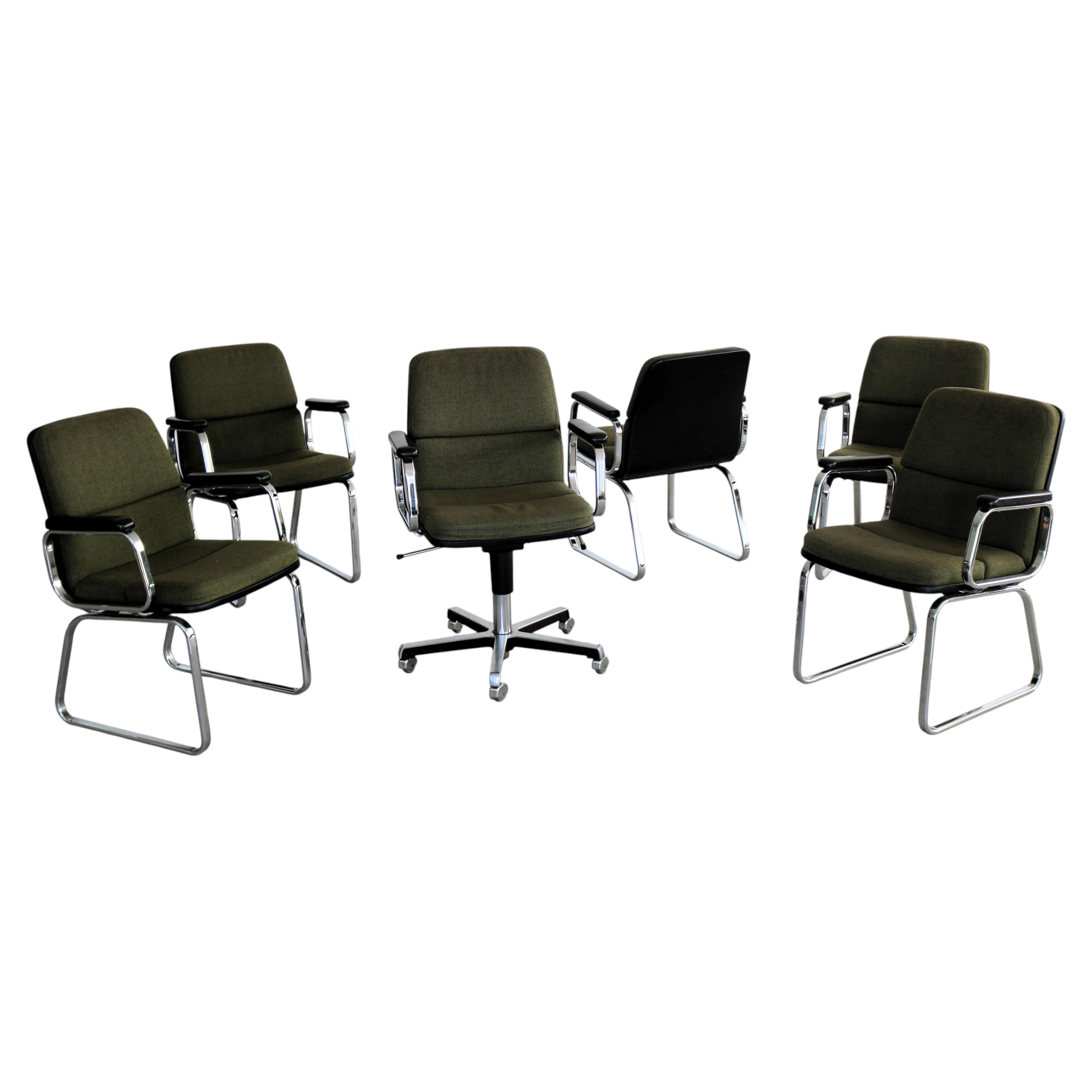 vintage conference chairs  chairs  set of 6  1960s For Sale