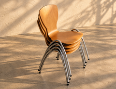 vintage school chairs  stacking chairs