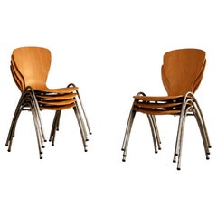 vintage school chairs  stacking chairs