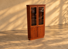 Vintage Skovby Corner Cabinet, Teak and Glass, Danish Design, 1960s