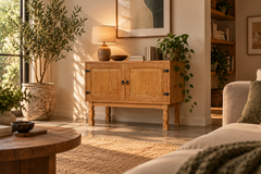brutalist oak sideboard