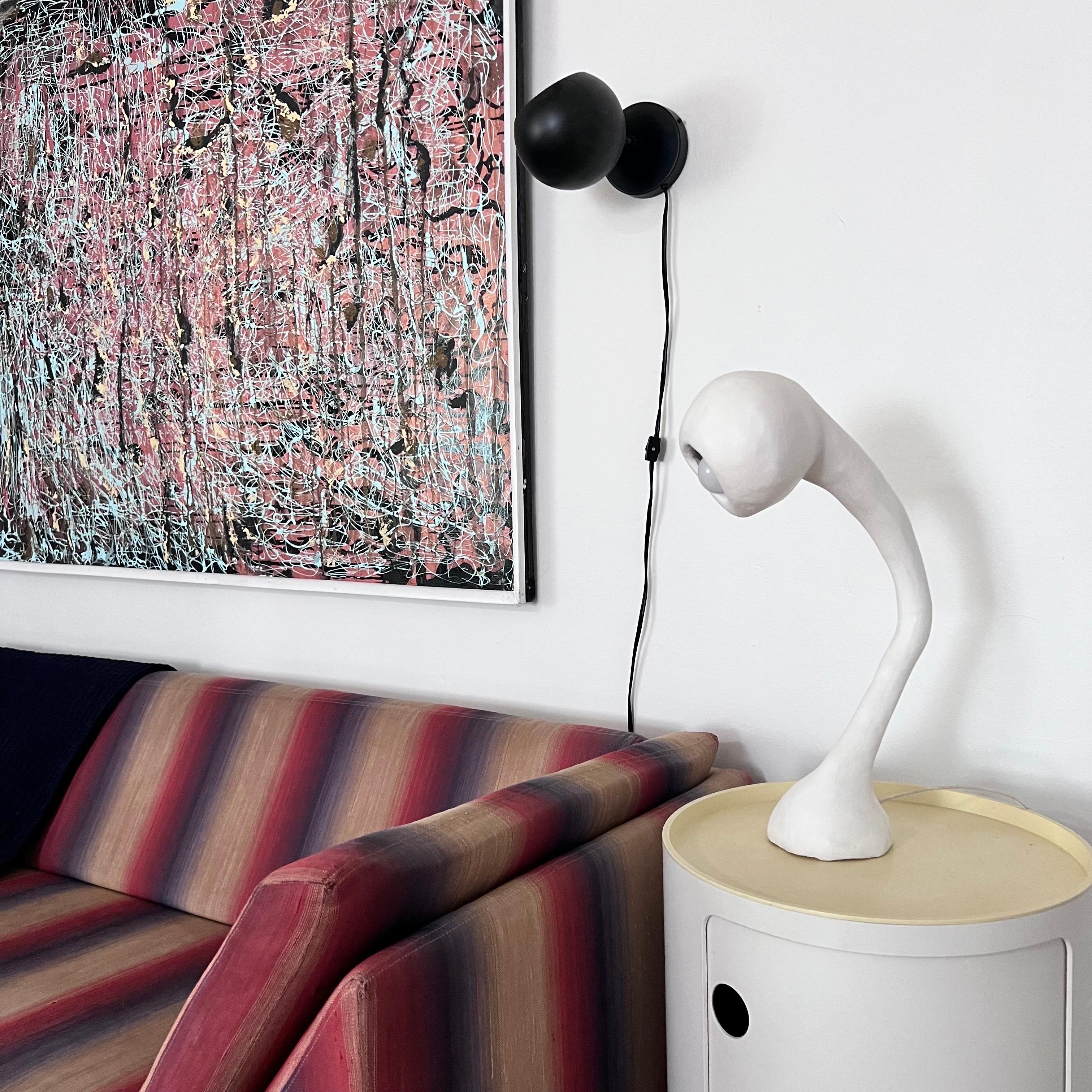Biomorphic Xl Line by Studio Chora, Tall Table Lamp, White Limestone, In Stock For Sale 3