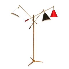 1950s Arredoluce Three-Arm Floor Lamp with Tripod Base