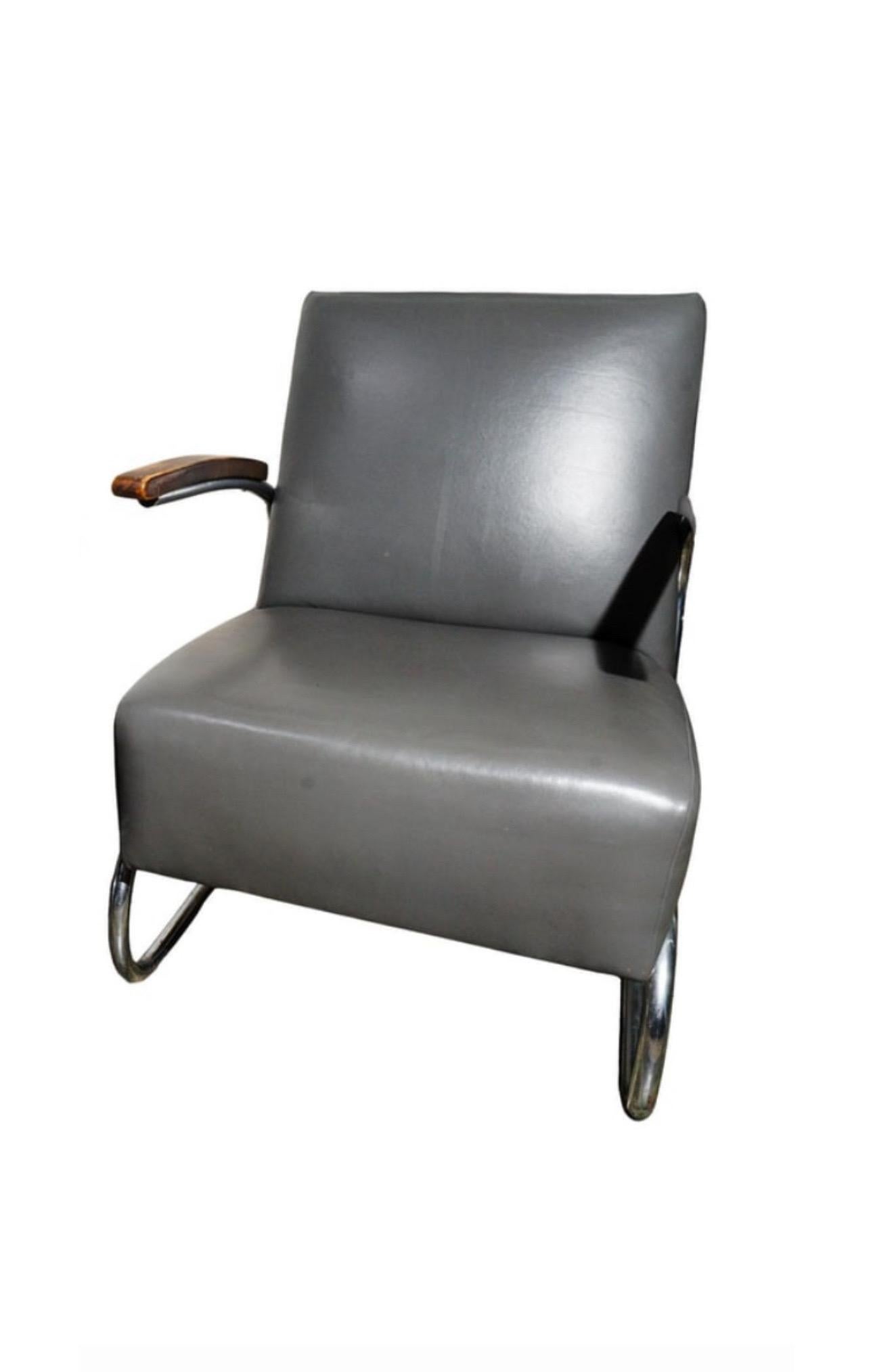 Kem Weber Stil Thonet Röhrenchrom Sessel im Zustand „Relativ gut“ im Angebot in New York, NY