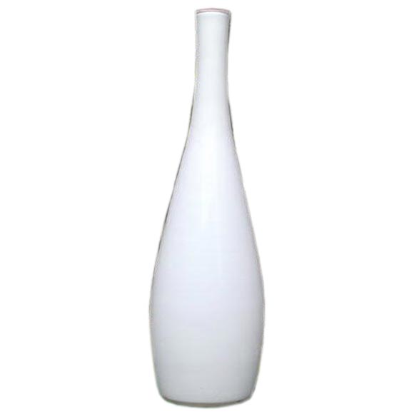 Vintage Tall White Cased Glass Vase by Kastrup