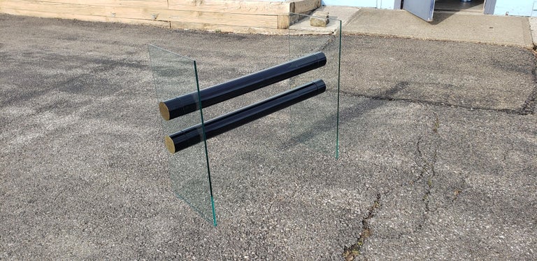 Pace Collection Glass and Steel Console Table In Good Condition For Sale In New York, NY