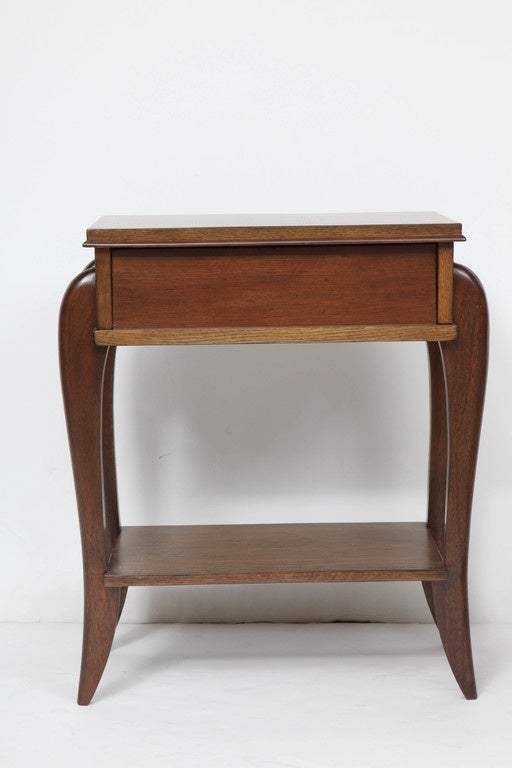Mid-20th Century Pair of 1950s French Nightstands with Drawer and Shelf