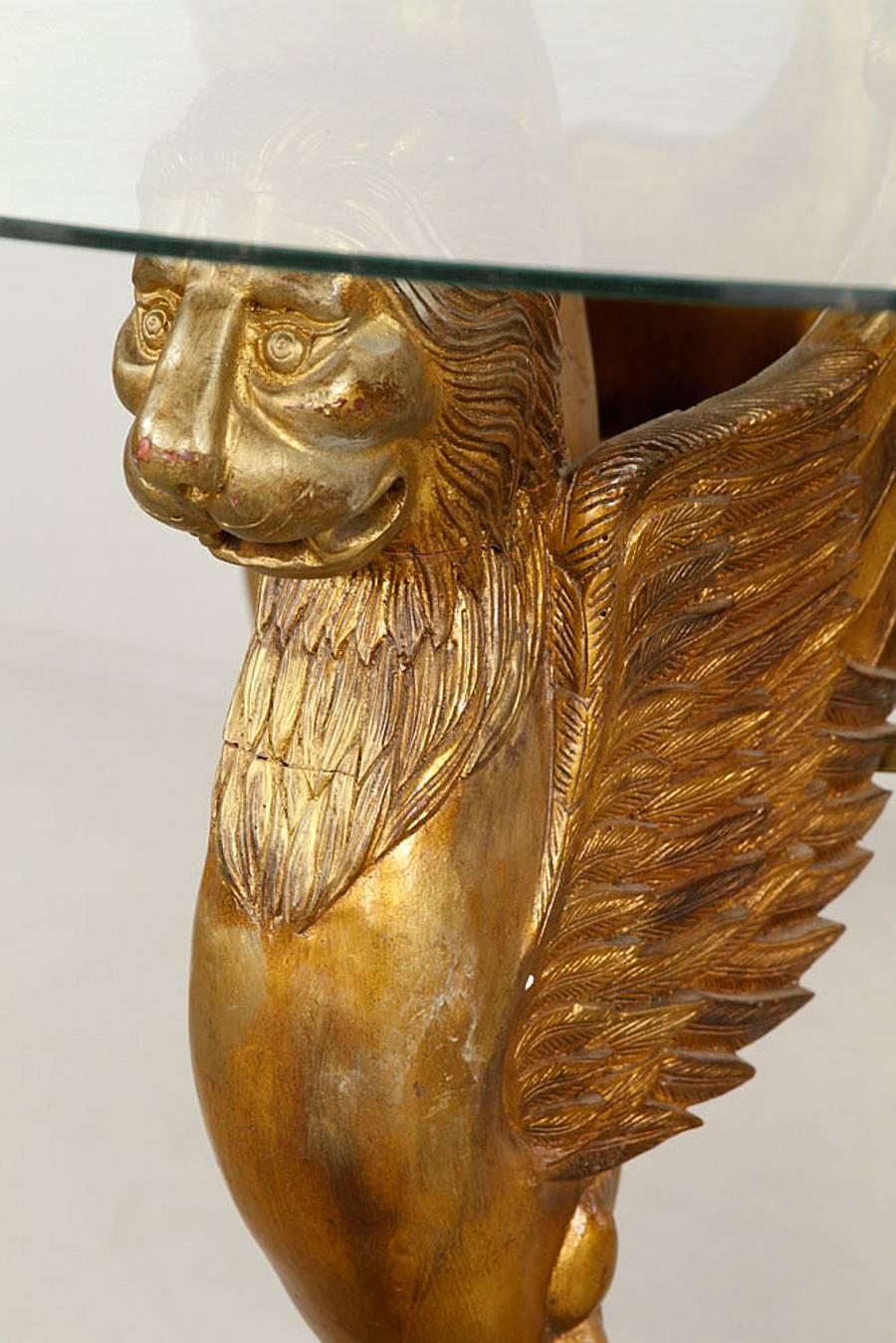 Embossed Empire Style Gilded Griffin Center Table