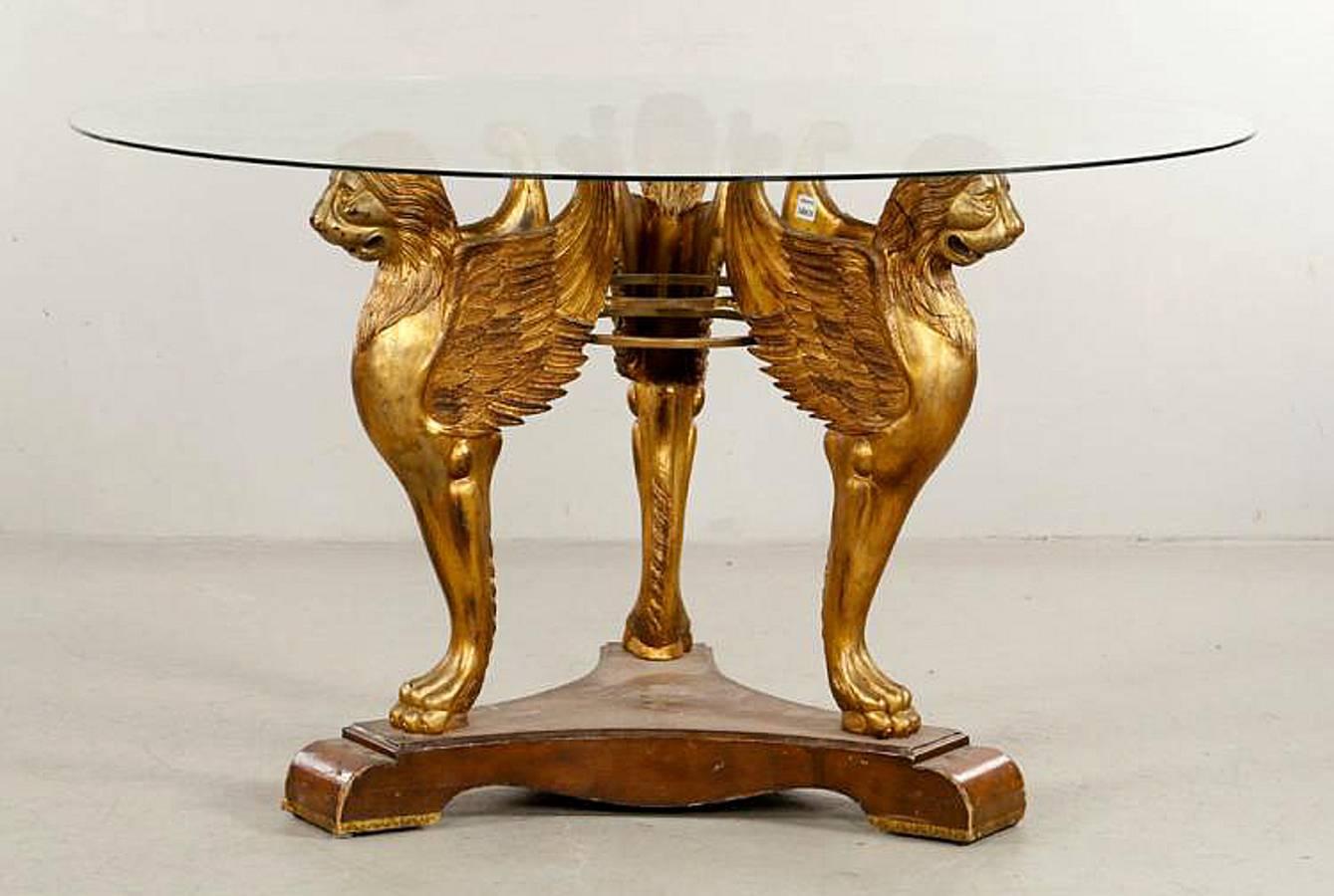 Unknown Empire Style Gilded Griffin Center Table