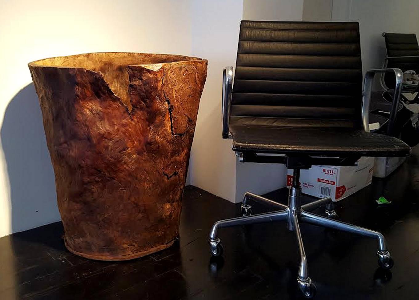 Large 19th Century American Burl Grain Storage Barrrel 2