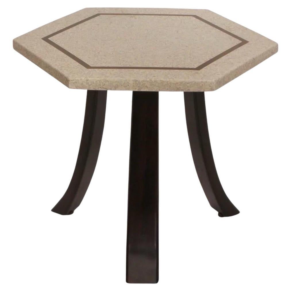 Harvey Probber Terrazzo & Mahogany Side Table For Sale