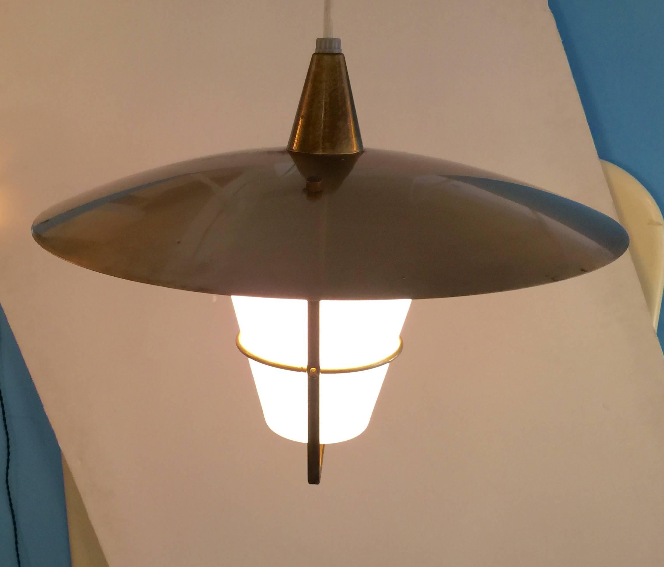 Mid-Century Modern 1960s Modernist Lightolier Pendant Light