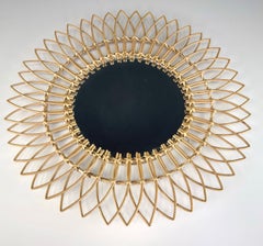 Vintage Starburst Rattan Mirror