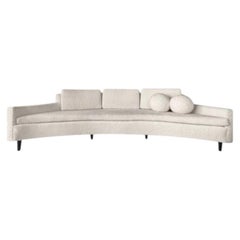 Harvey Probber Curved Sofa in Off White Boucle