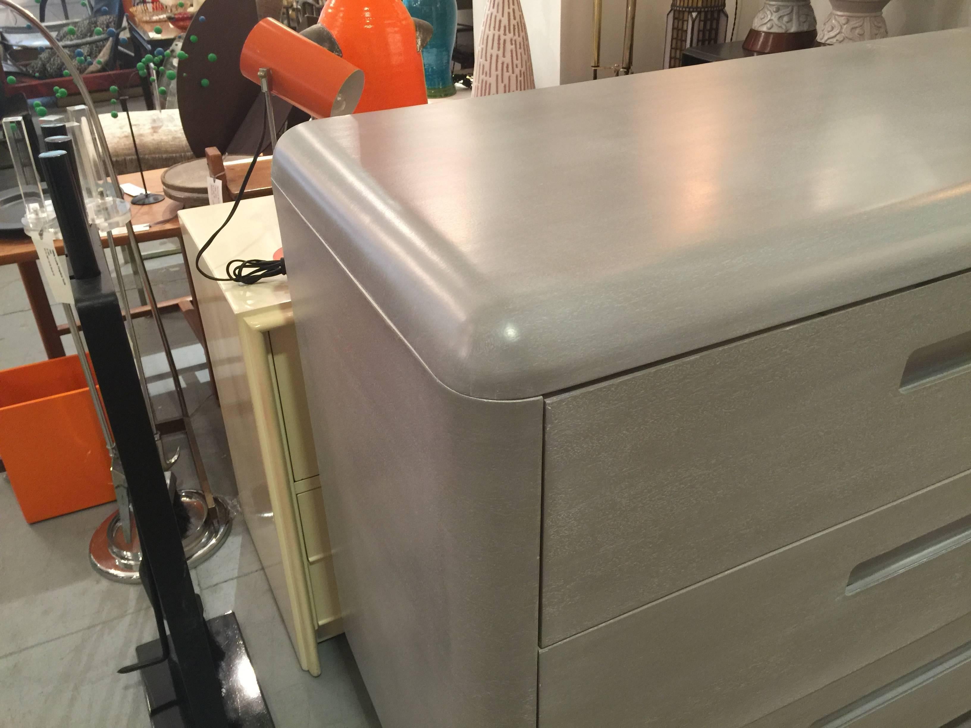 American Minimalist Mid-Century Dresser in Gray Finish