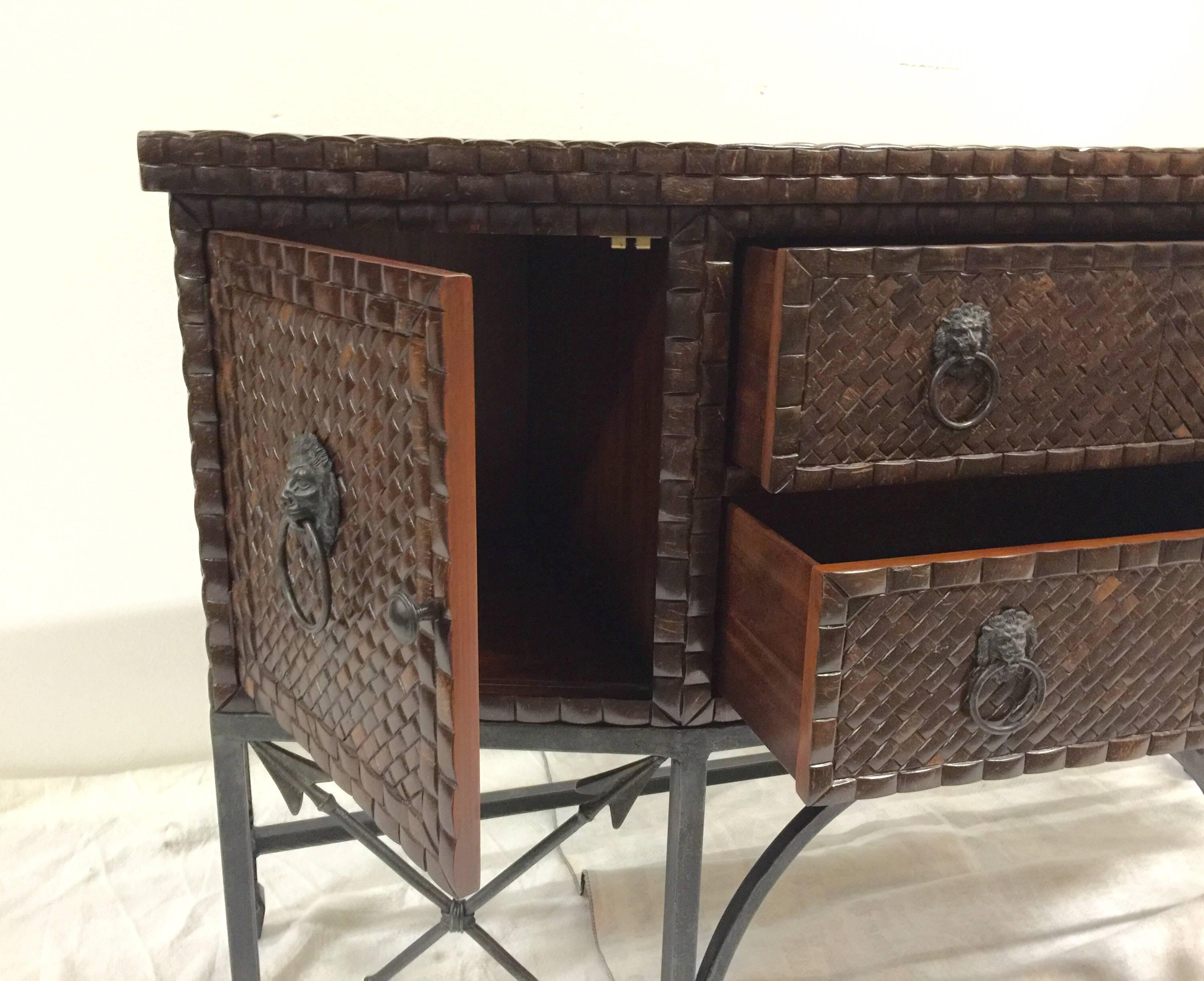 1970s Inlaid Coconut Shell & Hammered Copper Sideboard by Maitland-Smith 4