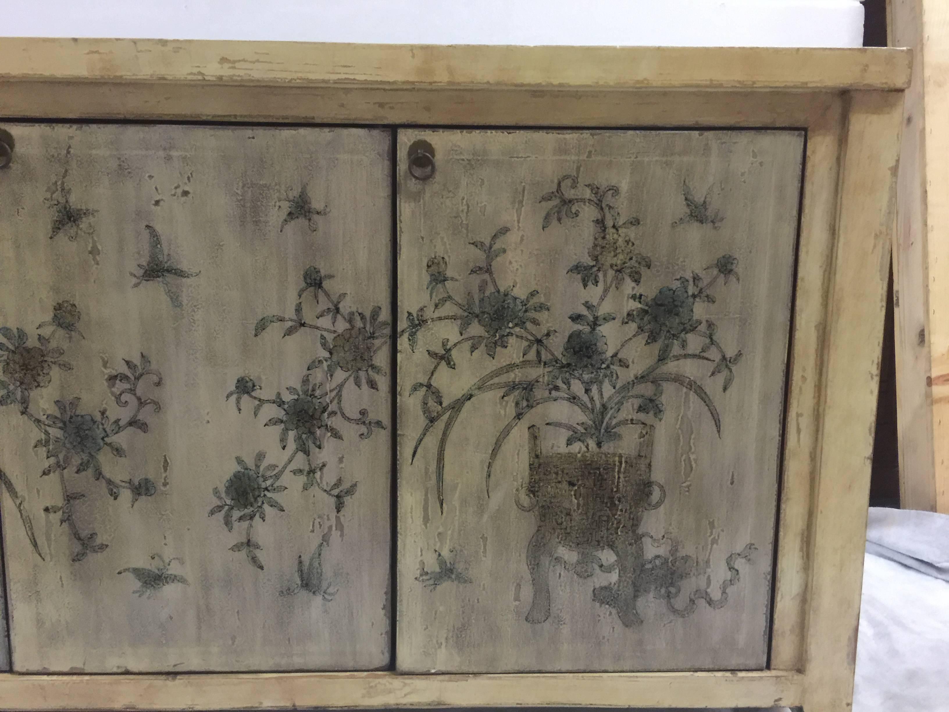 hand painted credenza