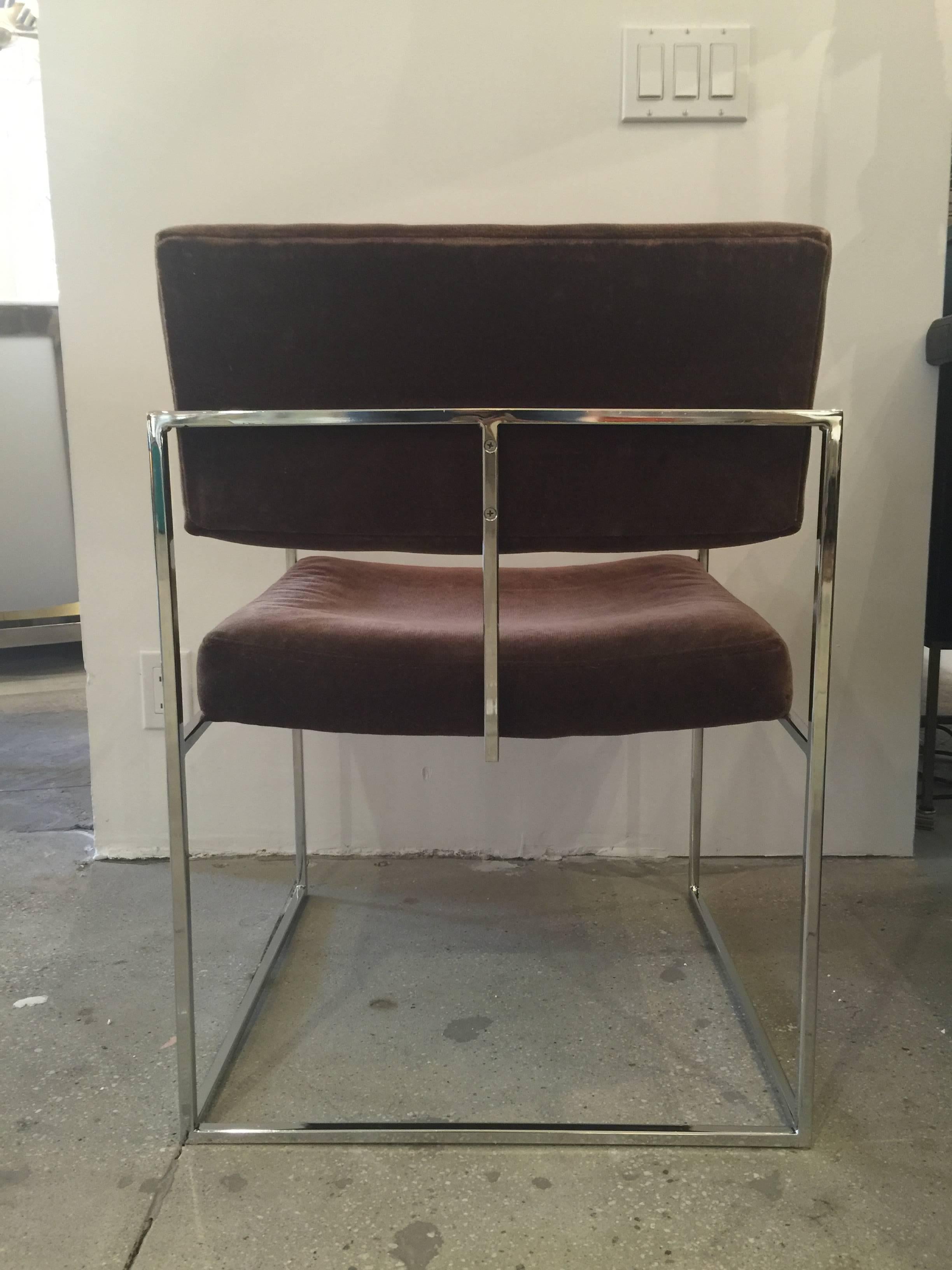 American Cube Chrome Dining Chairs by Milo Baughman in COM/Priced Individually