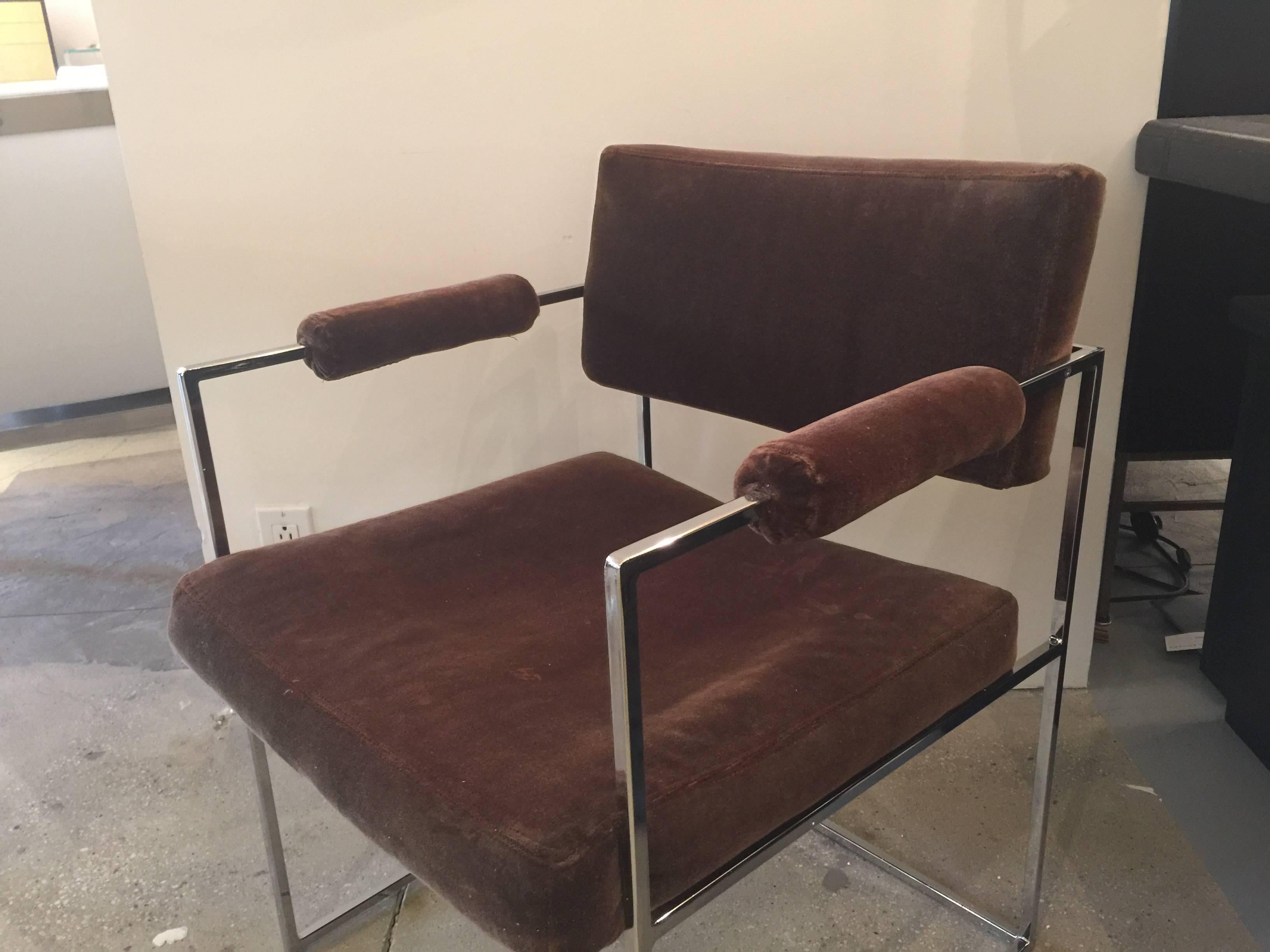 Cube Chrome Dining Chairs by Milo Baughman in COM/Priced Individually In Excellent Condition In New York, NY