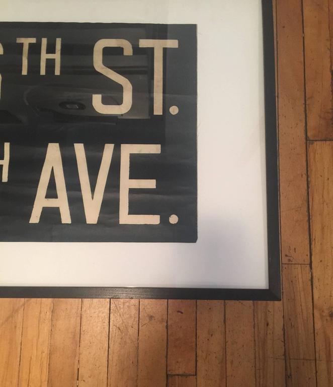 Vintage Framed Subway Sign For Sale at 1stDibs