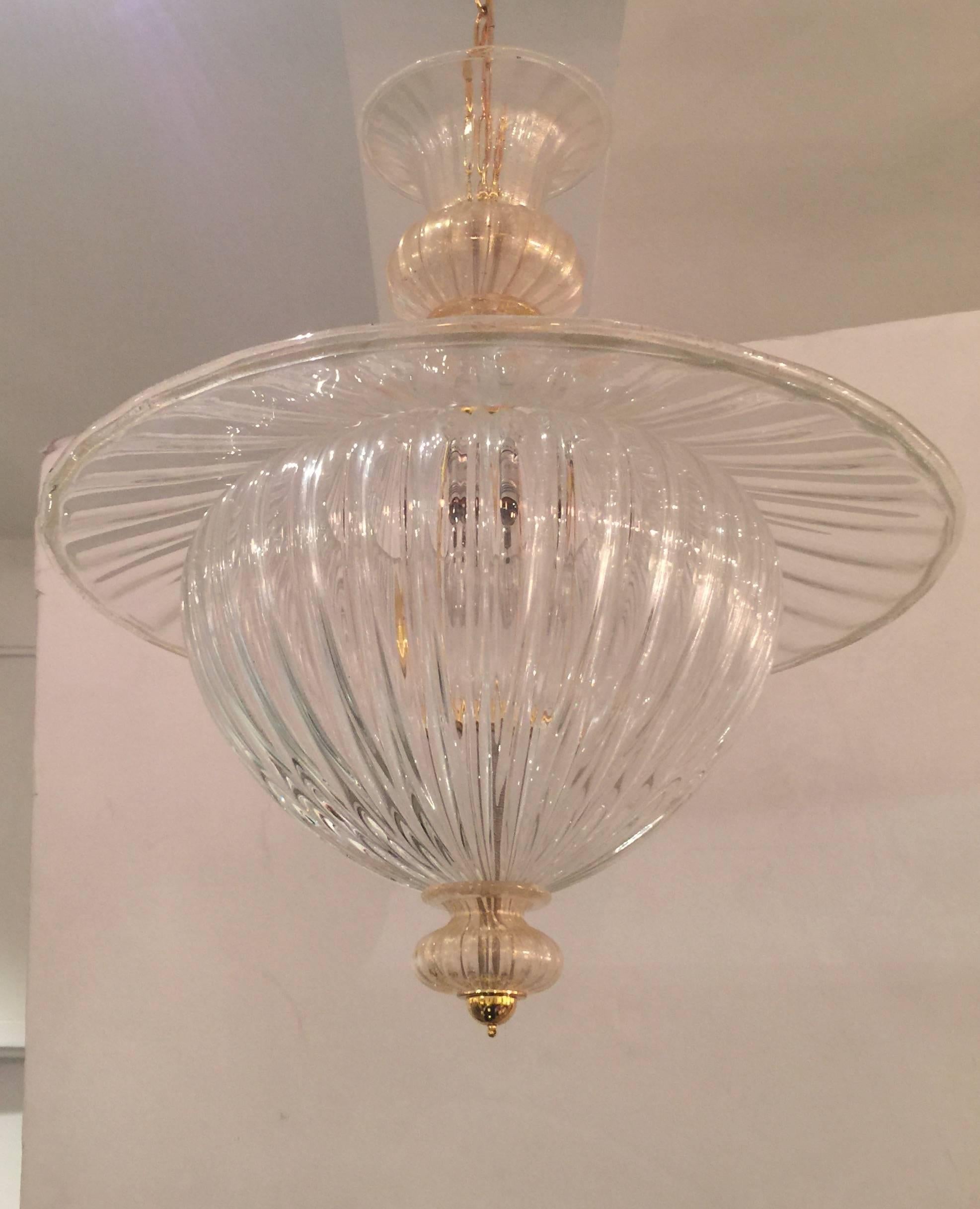 Mid-20th Century Vintage Mid-Century Italian Crystal Chandelier attributed to Seguso
