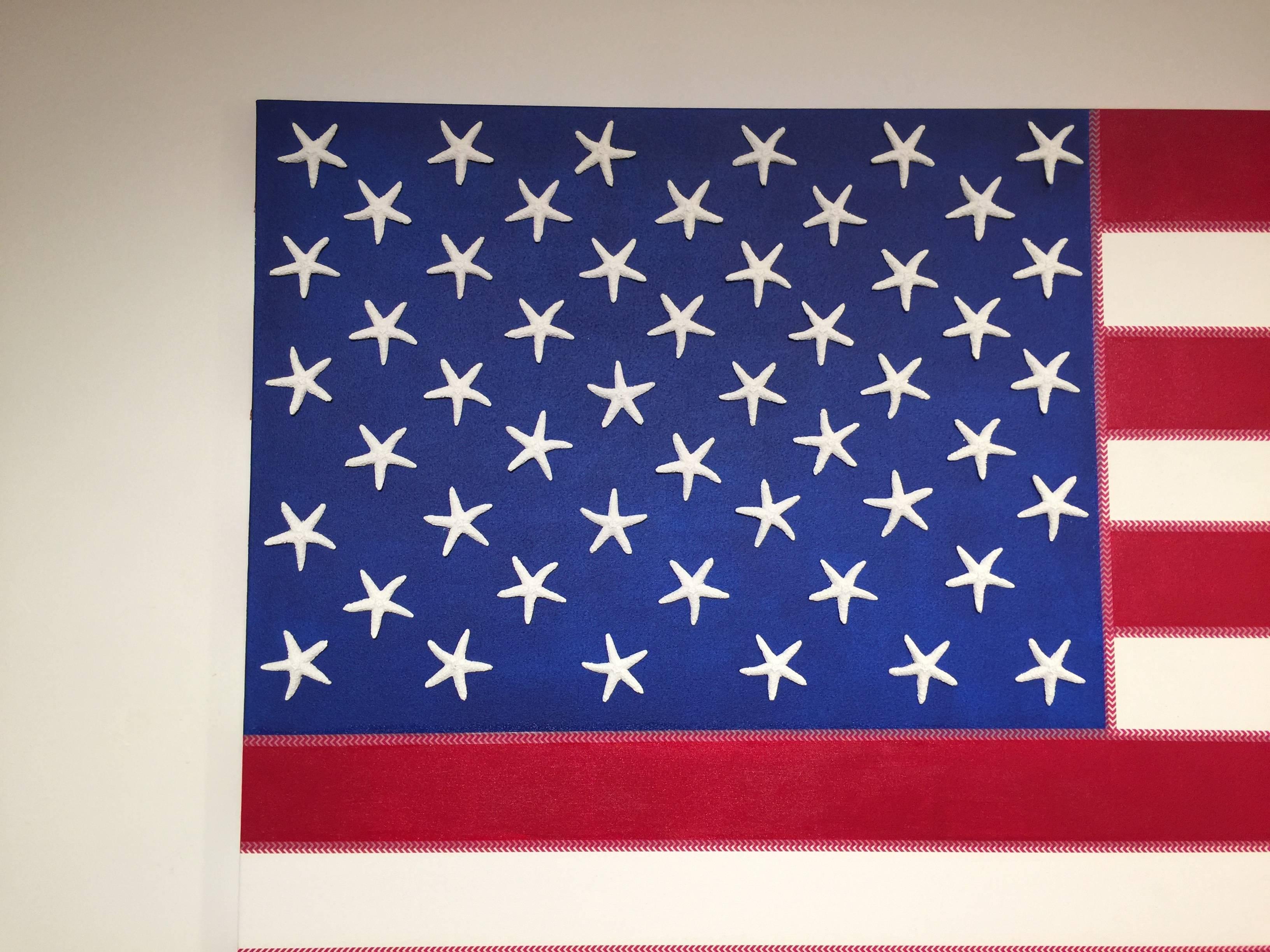 J. WOHNSEIDLER American Flag No. 1, 2017 Acrylic on Canvas In Excellent Condition For Sale In New York, NY