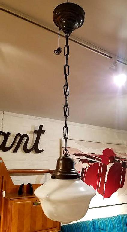 Vintage 1920s Schoolhouse Pendant Lights For At 1stdibs Industrial Vintage 1920s Schoolhouse Pendant Lights For