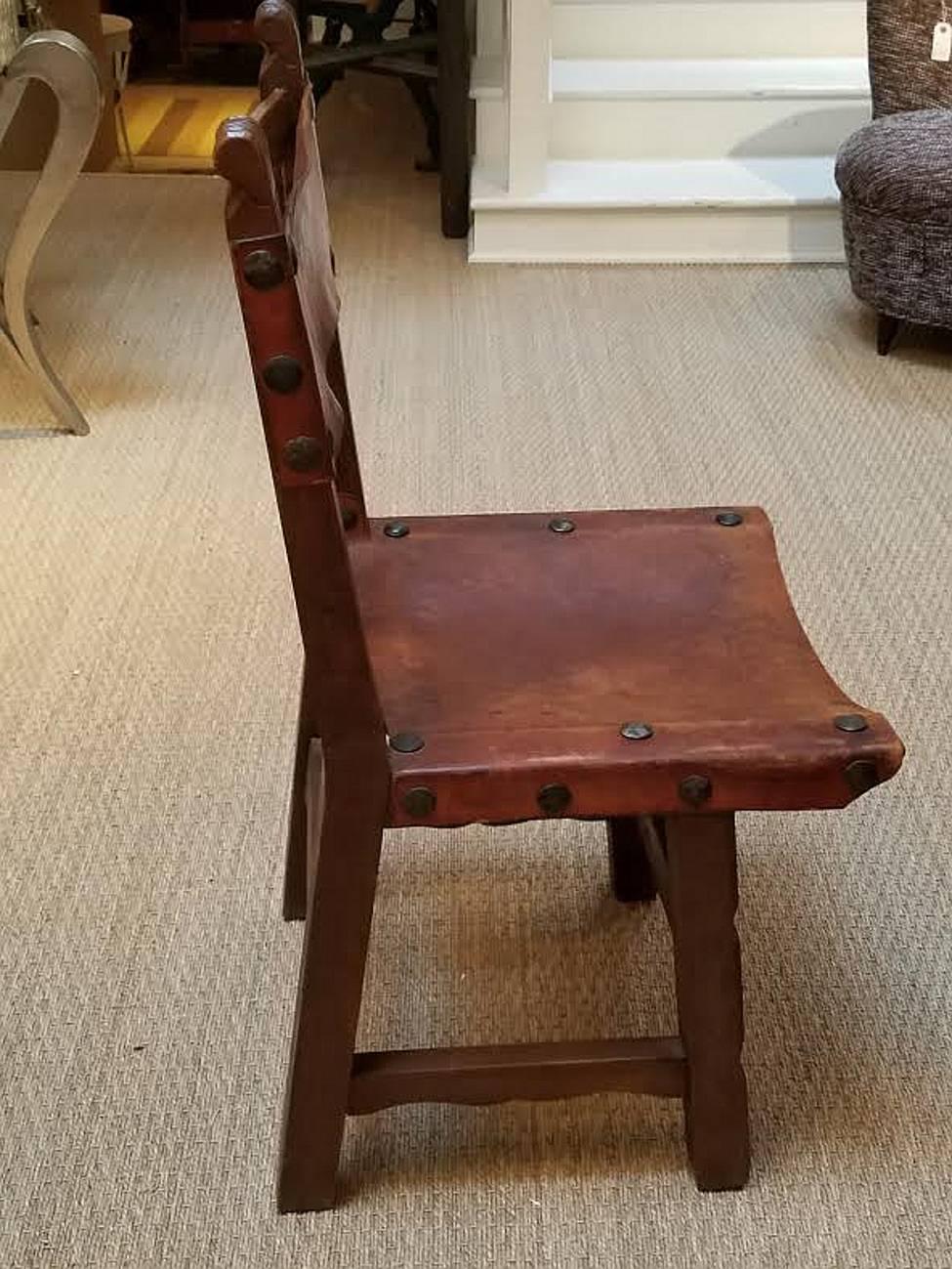 Set of Eight Spanish Colonial Style Dining Chairs In Excellent Condition In New York, NY