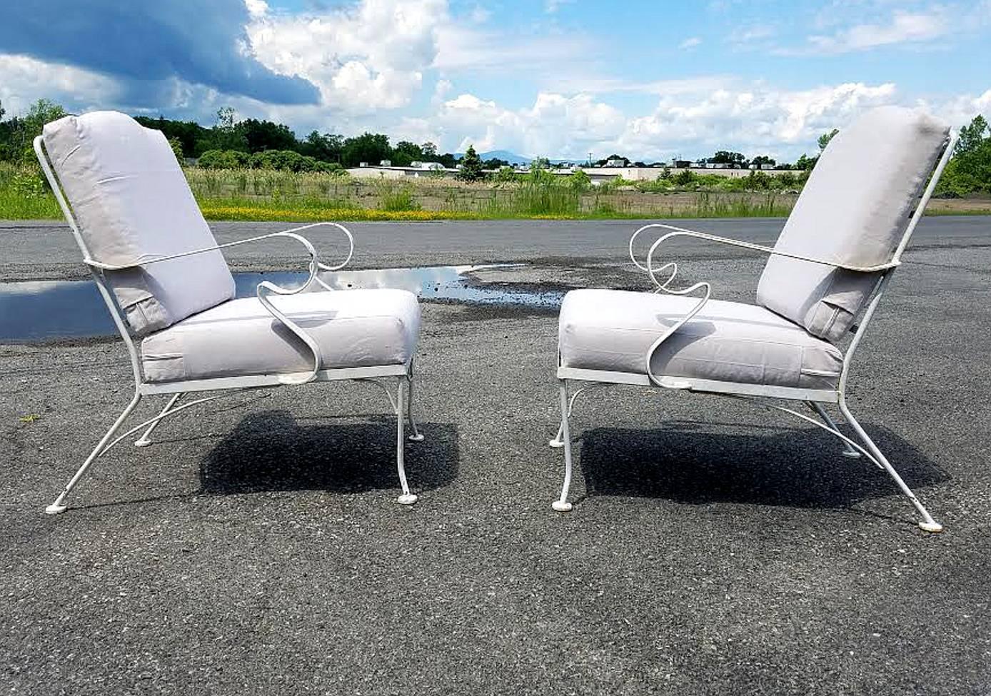 Mid-Century Modern Vintage Three-Piece Iron Patio Set by Russell Woodard