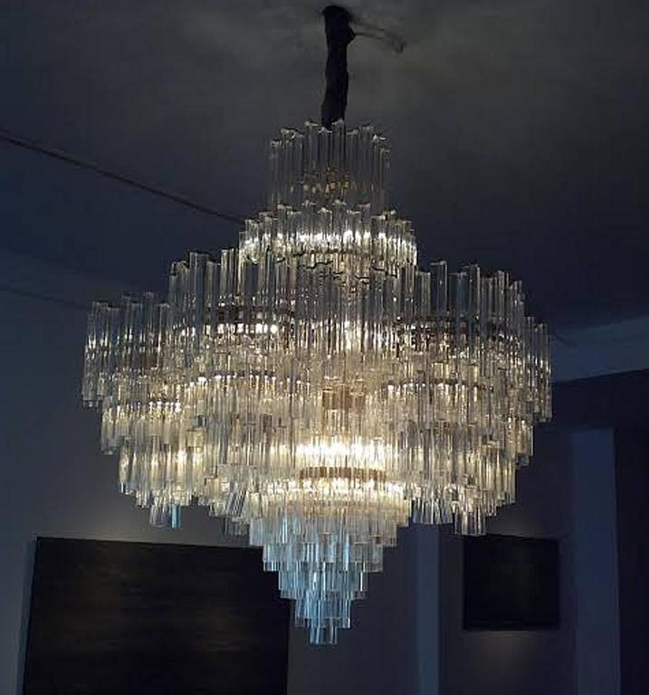 Monumental Lucite Ballroom Chandelier at 1stdibs